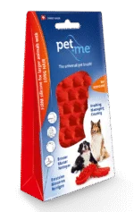 Brosse pour chien à poil long en silicone, rouge – Pet + Me