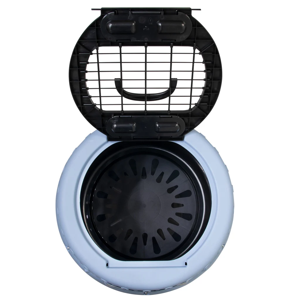 Caisse de transport ronde pour chats avec ouverture sur le dessus, bleue – Petmate Get-A-Round Kennel – Image 4
