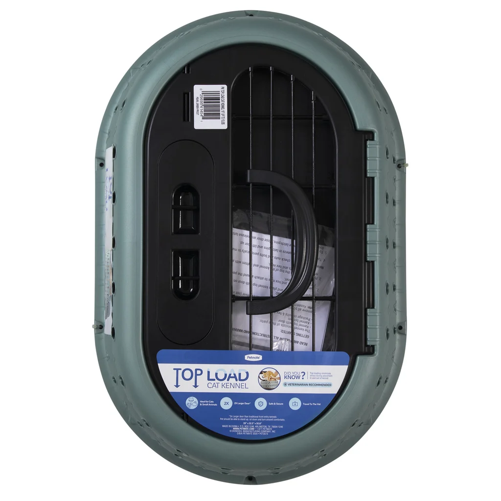 Caisse de transport pour chats avec ouverture sur le dessus, verte, 48,3 x 31,8 x 27,4 cm – Petmate Top Load Cat Kennel – Image 5