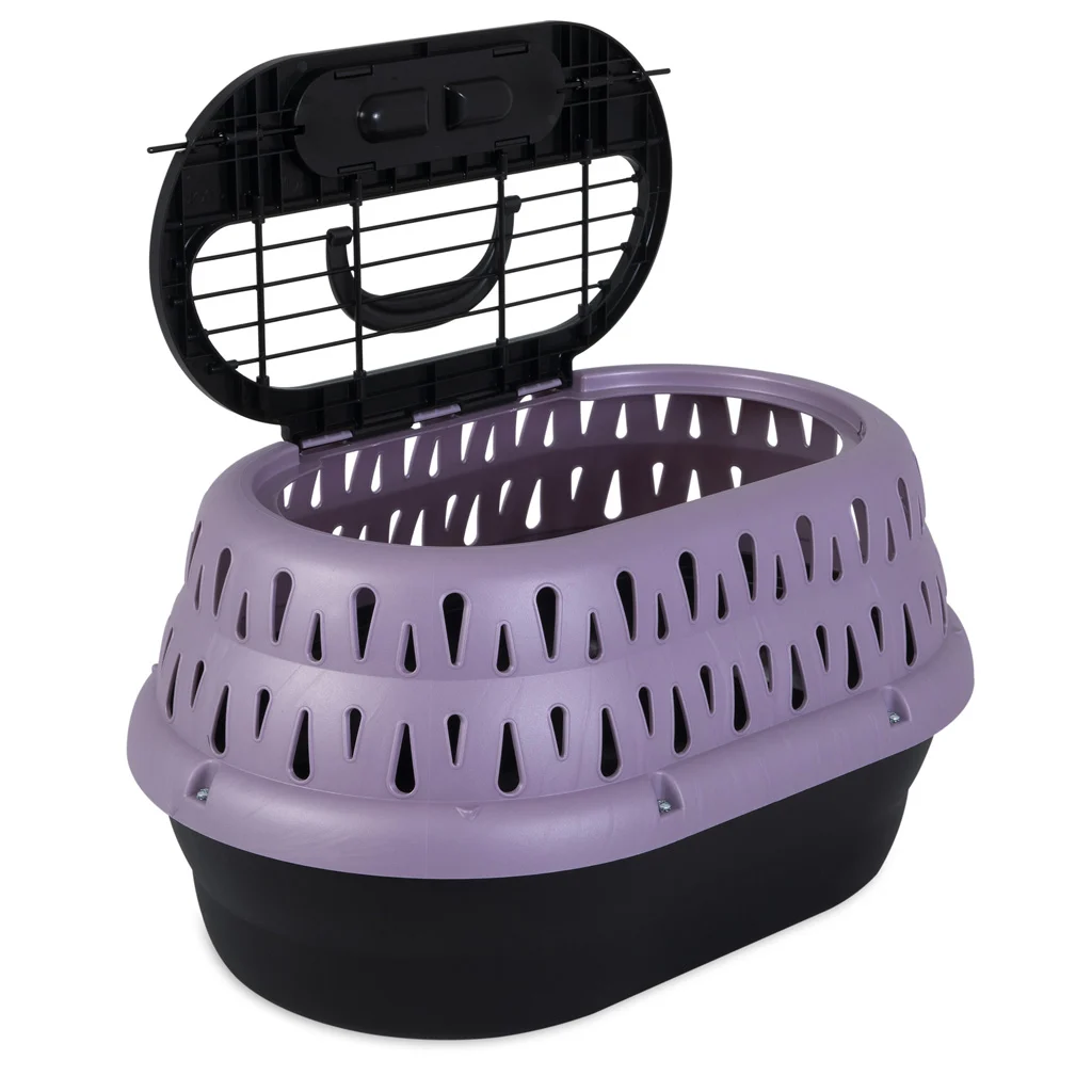 Caisse de transport pour chat à ouverture par le dessus, violette, 48,3 x 31,8 x 27,4 cm – Petmate Top Load Cat Kennel – Image 3