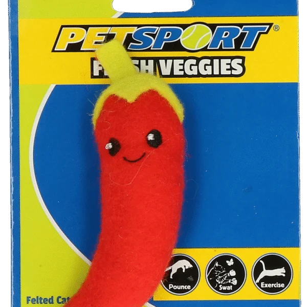 Jouet pour chat piment avec herbe à chat et polaire – Petsport Fresh Veggies