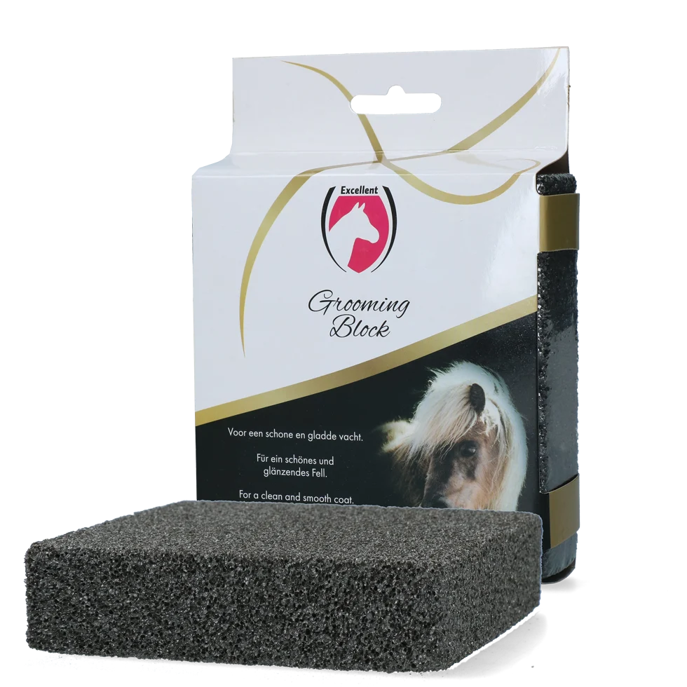 POET0001.png Bloc de pansage pour poils morts et œufs de gastérophiles, 12 x 12 x 3 cm – Excellent Horse Grooming Block – Image 1