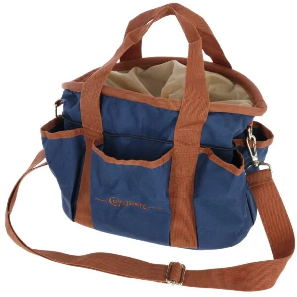 Sac de pansage avec 6 poches extérieures et bandoulière amovible, bleu, 28 x 20 x 22 cm – Covalliero Grooming Bag