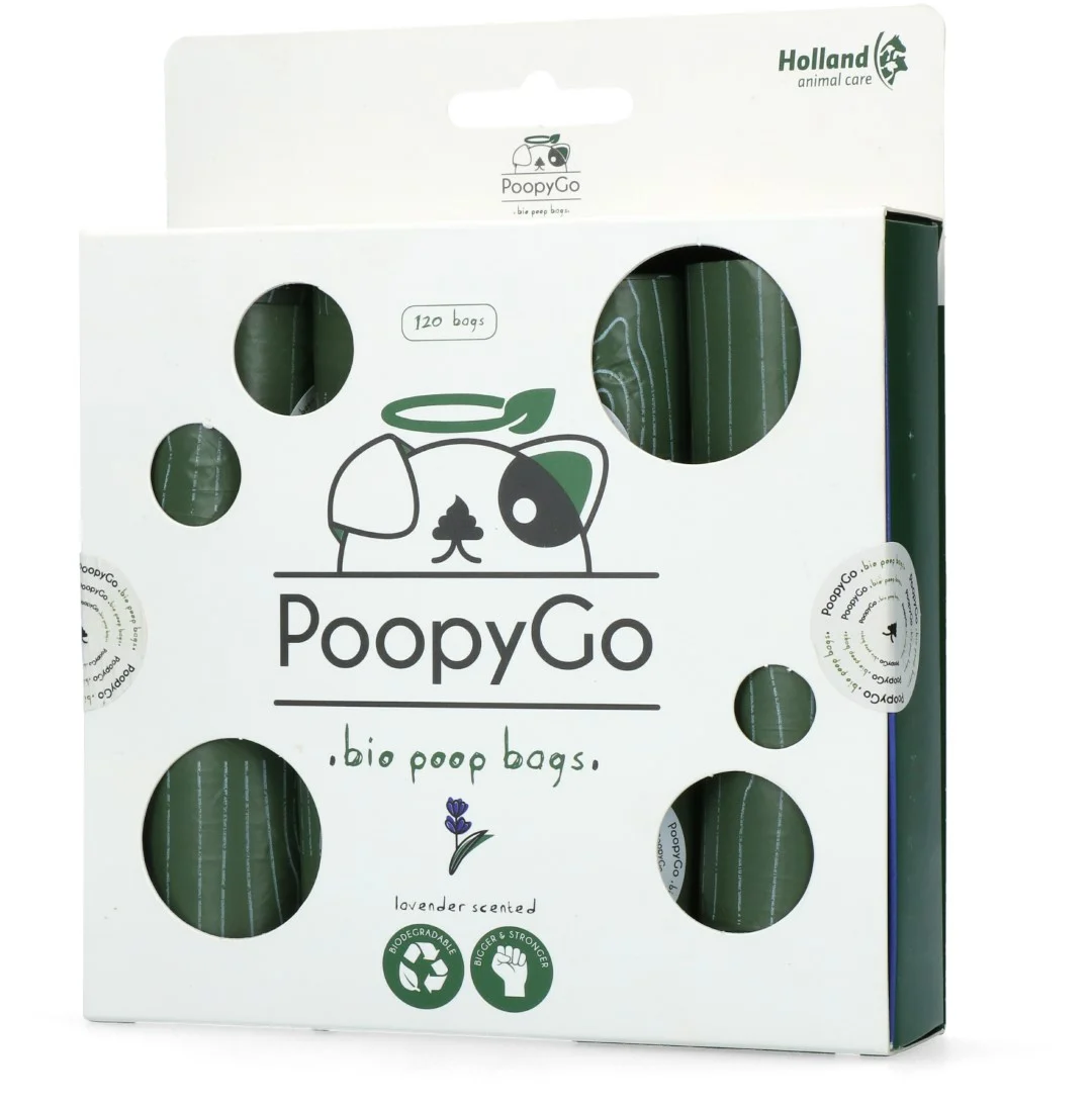 Sacs à déjections canines biodégradables parfumés à la lavande, 120 pièces – PoopyGo Eco friendly – Image 2