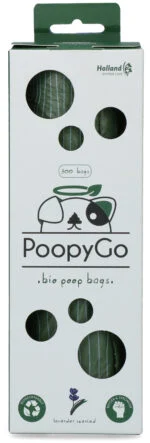 Sacs à déjections canines biodégradables parfumés à la lavande, 300 unités en boîte – PoopyGo Eco friendly Tissue Box – Image 3