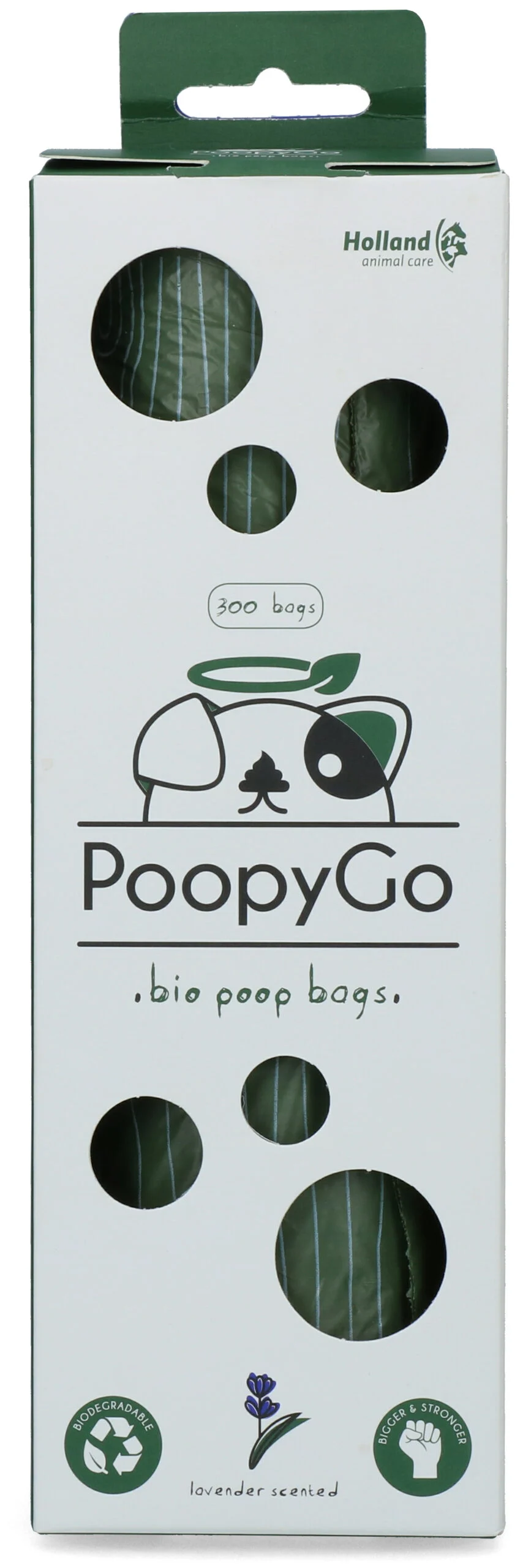 Sacs à déjections canines biodégradables parfumés à la lavande, 300 unités en boîte – PoopyGo Eco friendly Tissue Box – Image 3