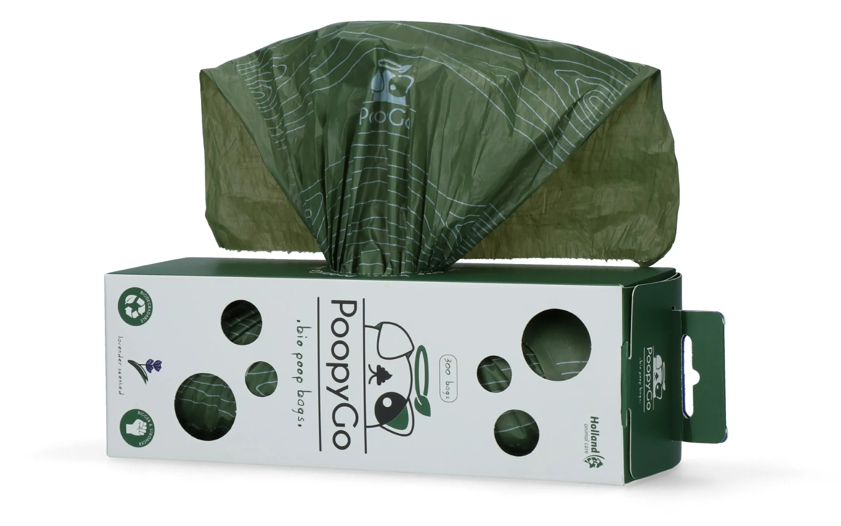 Sacs à déjections canines biodégradables parfumés à la lavande, 300 unités en boîte – PoopyGo Eco friendly Tissue Box – Image 5