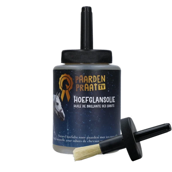 Huile pour sabots à l’huile d’arbre à thé, 500 ml – Huile lustrante pour sabots Paardenpraat TV