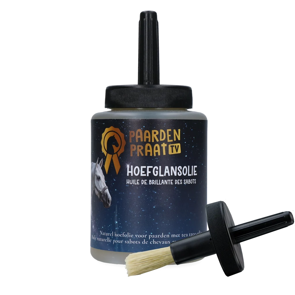 PRAA0026G.png Huile pour sabots à l’huile d’arbre à thé, 500 ml – Huile lustrante pour sabots Paardenpraat TV – Image 1