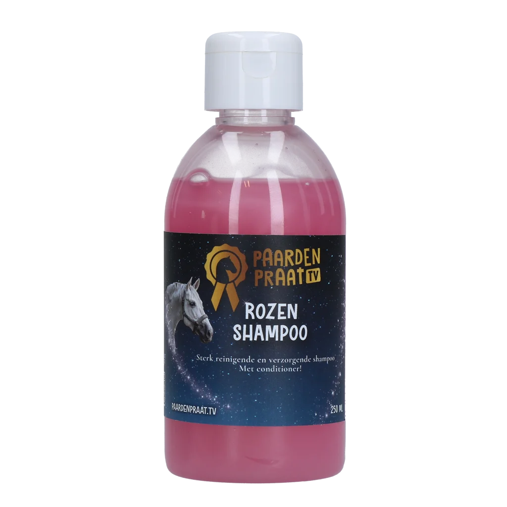 Shampooing pour chevaux avec après shampooing, 250 ml – Shampooing à la rose Paardenpraat TV – Image 1