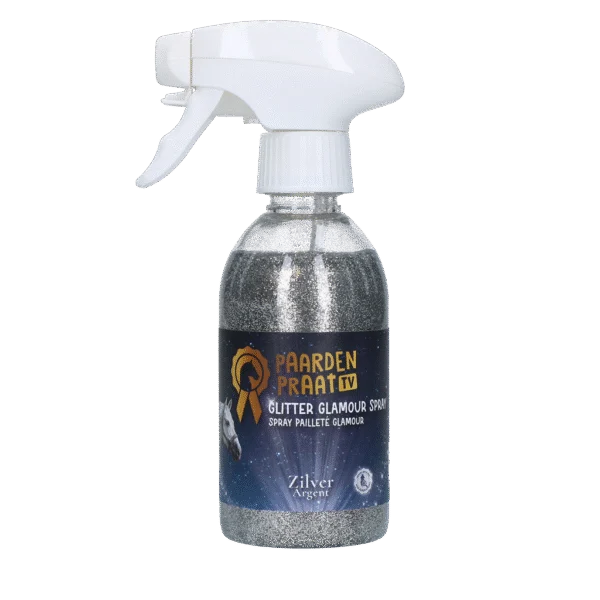 Spray pailleté pour chevaux et poneys, 250 ml – Paardenpraat TV Glitter Glamour Spray argent