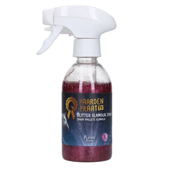 Spray pailleté pour chevaux, rose, 250 ml – Paardenpraat TV Glitter Glamour Spray