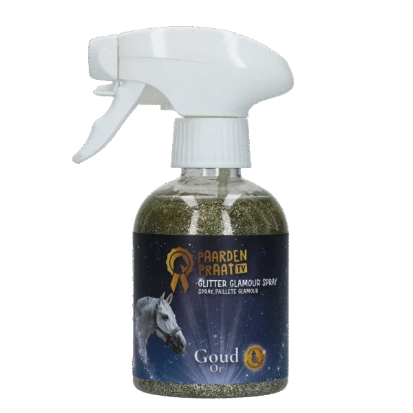 Spray pailleté pour chevaux, or, 250 ml – Paardenpraat TV Glitter Glamour Spray