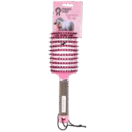 Brosse à crinière en poils de sanglier et picots flexibles, rose, 24,5 cm – Paardenpraat TV Horse Supreme