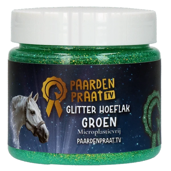 Vernis à sabots pailleté à base d’eau, turquoise – Paardenpraat TV Glitter Hoeflak