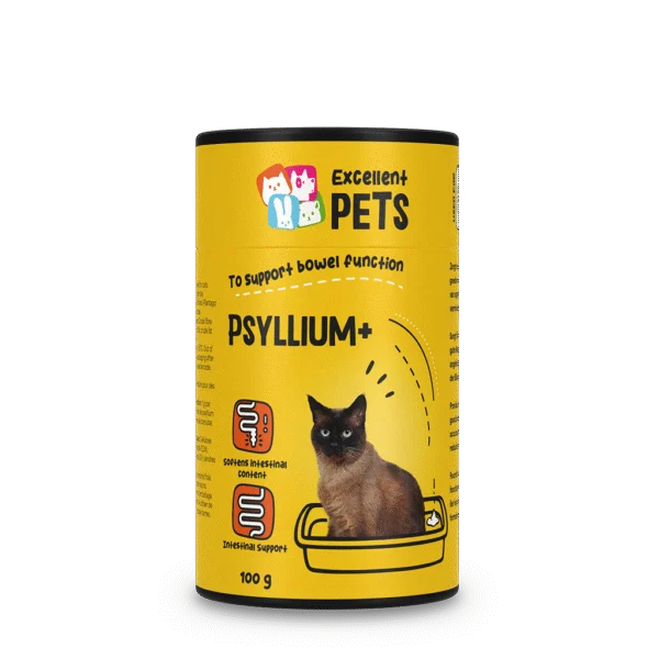 Poudre de psyllium pour chats avec farine de graines de caroube, 100 g – Excellent Pets Cat Psyllium+