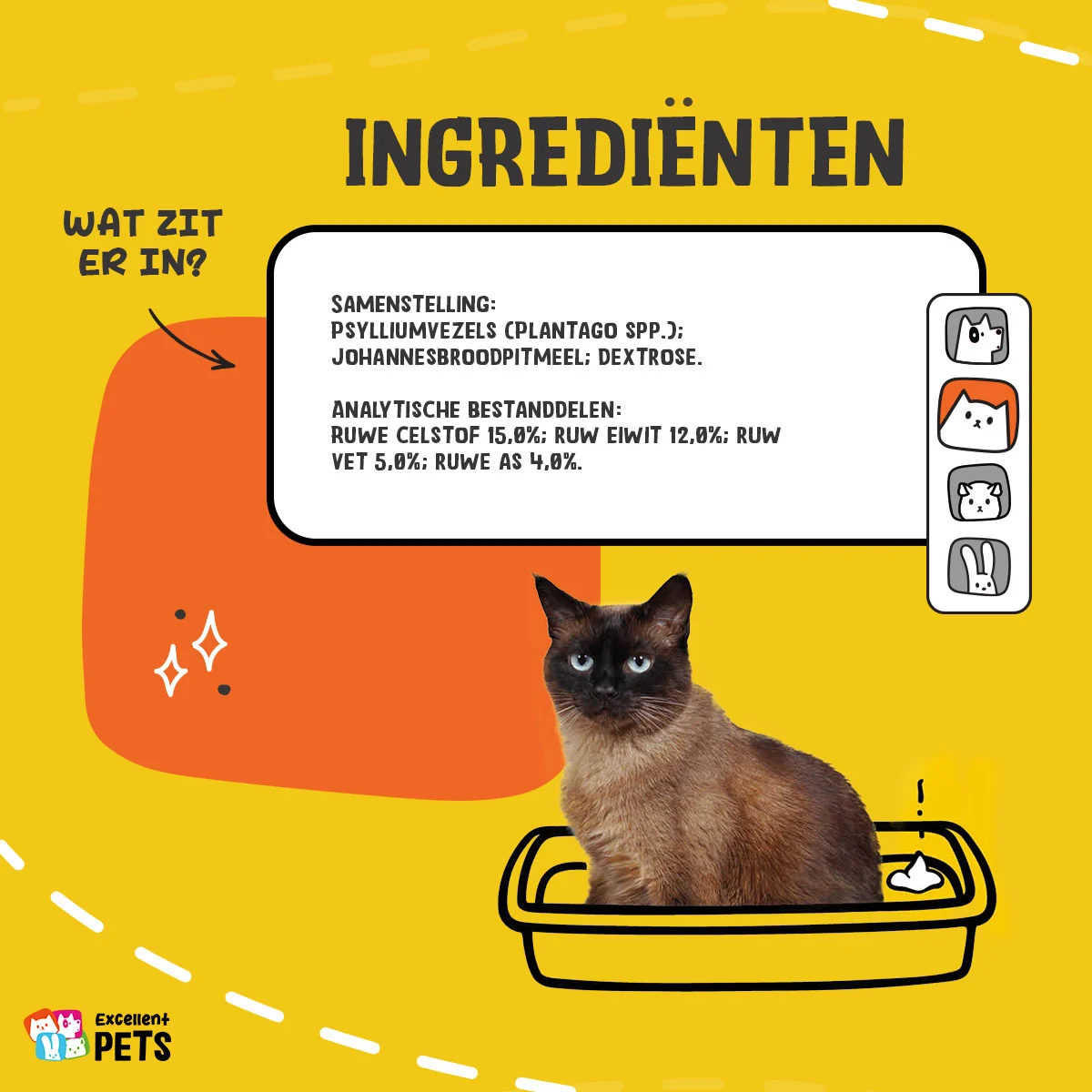 Poudre de psyllium pour chats avec farine de graines de caroube, 100 g – Excellent Pets Cat Psyllium+ – Image 4