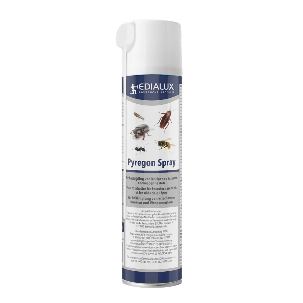 Insecticide en spray avec canule pour insectes rampants et nids de guêpes, 400 ml – Edialux Pyregon Spray – Image 1