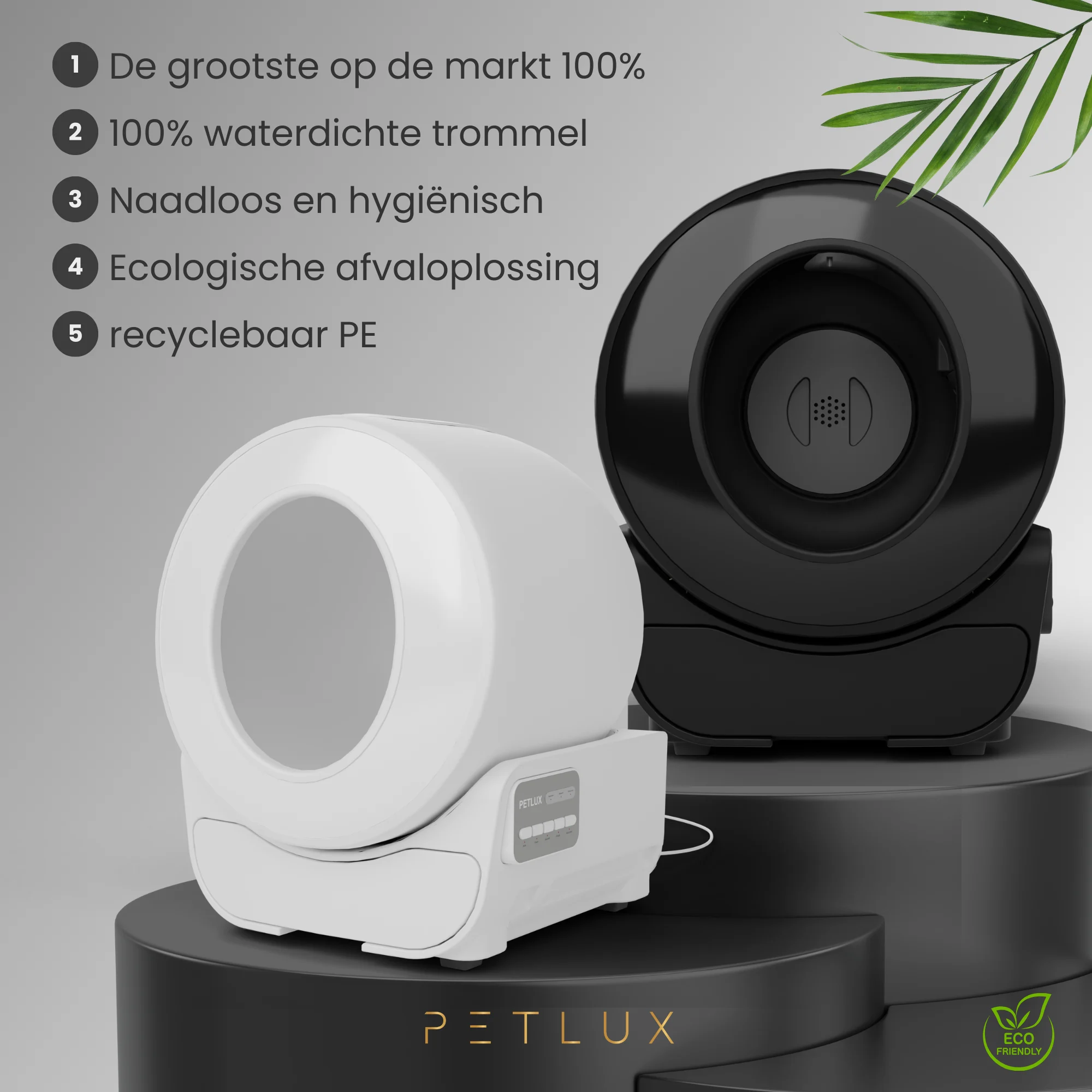 Bac à litière automatique XXL avec commande par application, blanc – Petlux V3 XXL – Image 2