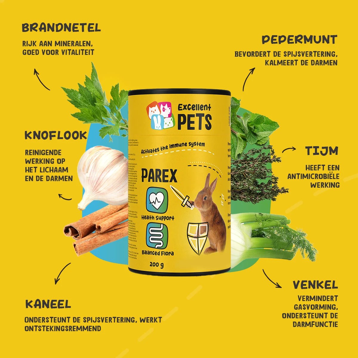 Aliment complémentaire en granulés pour lapins, 200 g – Excellent Pets Rabbit Parex – Image 6