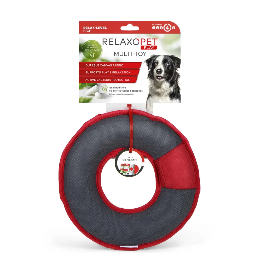 Anneau de jeu pour chien avec compartiment de rangement pour capsules parfumées – Relaxopet Play Multi-Ring – Image 1