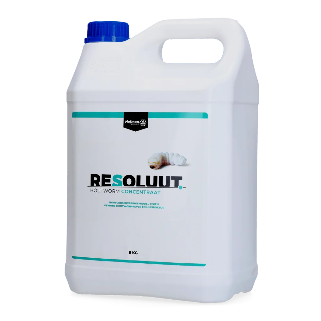 Concentré contre les insectes du bois diluable à l’eau 5 kg – Resoluut Houtworm Concentraat – Image 1