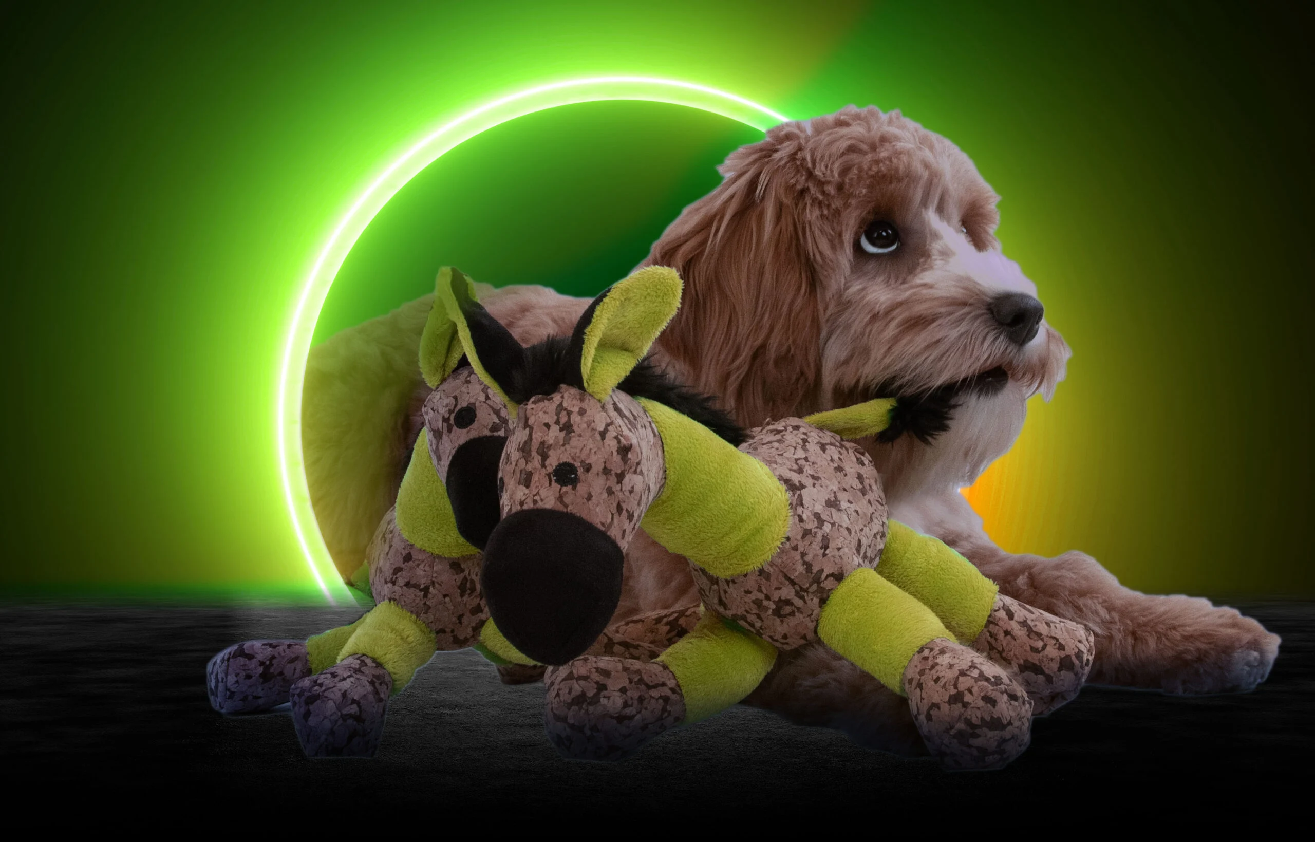 Peluche pour chien Âne avec couineur, jaune S – Retro Dog Donkey – Image 4