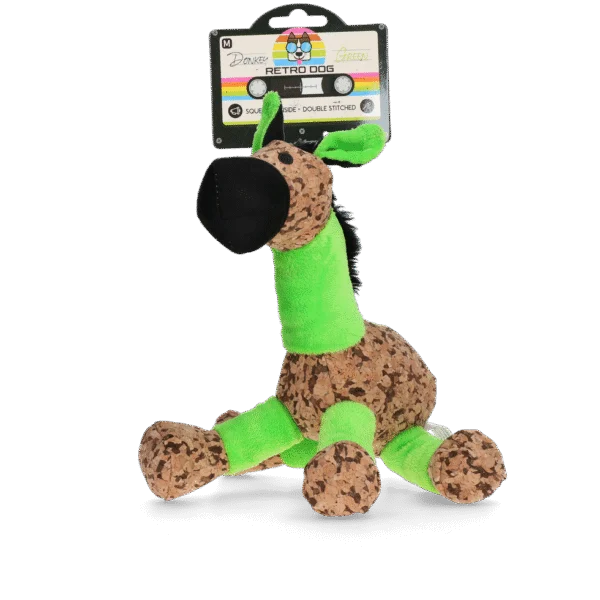 Peluche pour chien âne avec couineur, vert M – Retro Dog Donkey