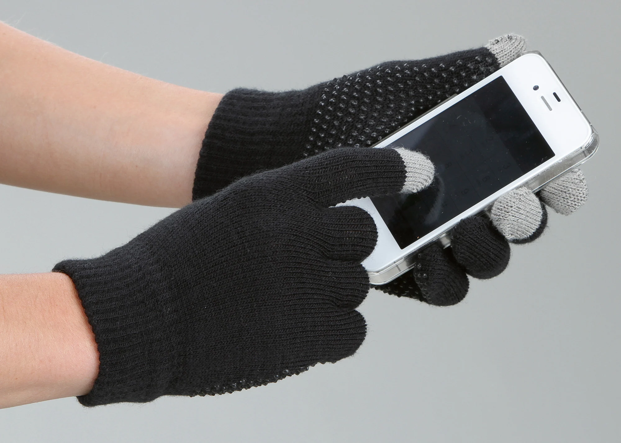 Gants d’équitation Magic Touch noirs avec grip, taille unique – Image 2