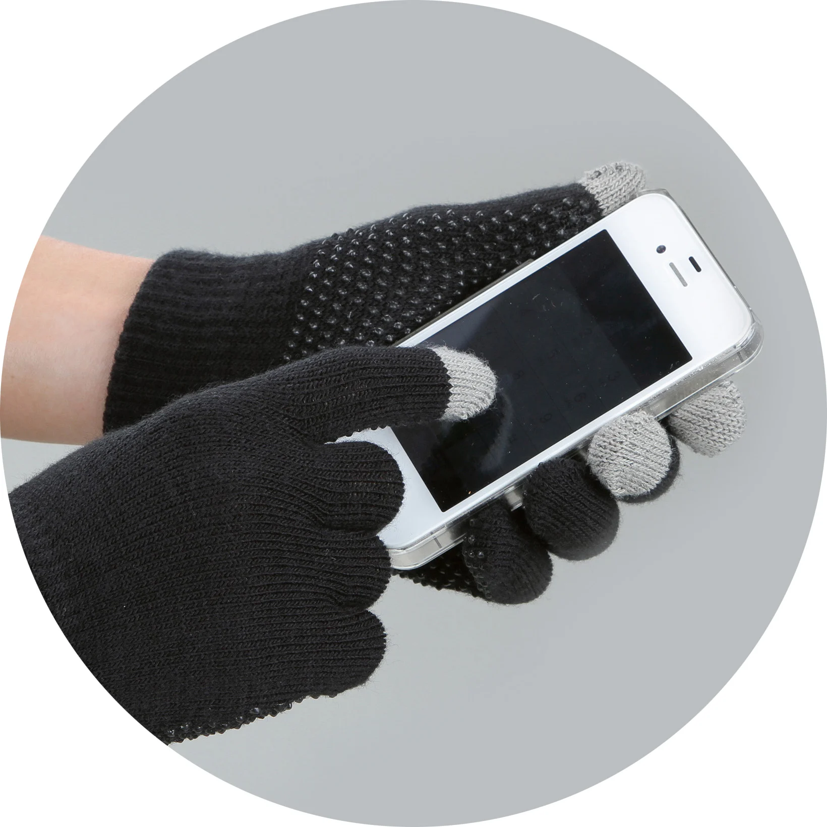 Gants d’équitation Magic Touch noirs avec grip, taille unique – Image 3
