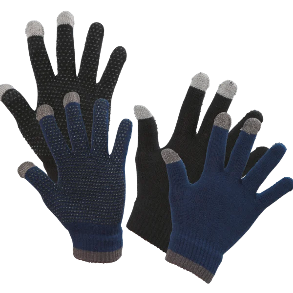 Gants d’équitation Magic Touch noirs avec grip, taille unique