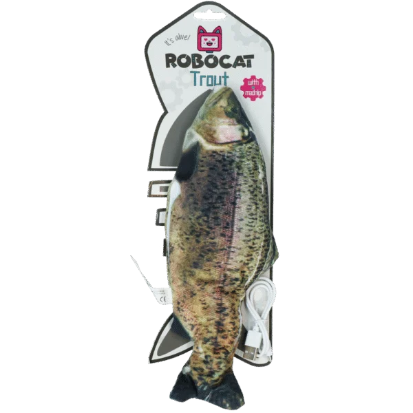 Poisson de jeu animé Truite avec Madnip, 30 cm – Robocat Fish