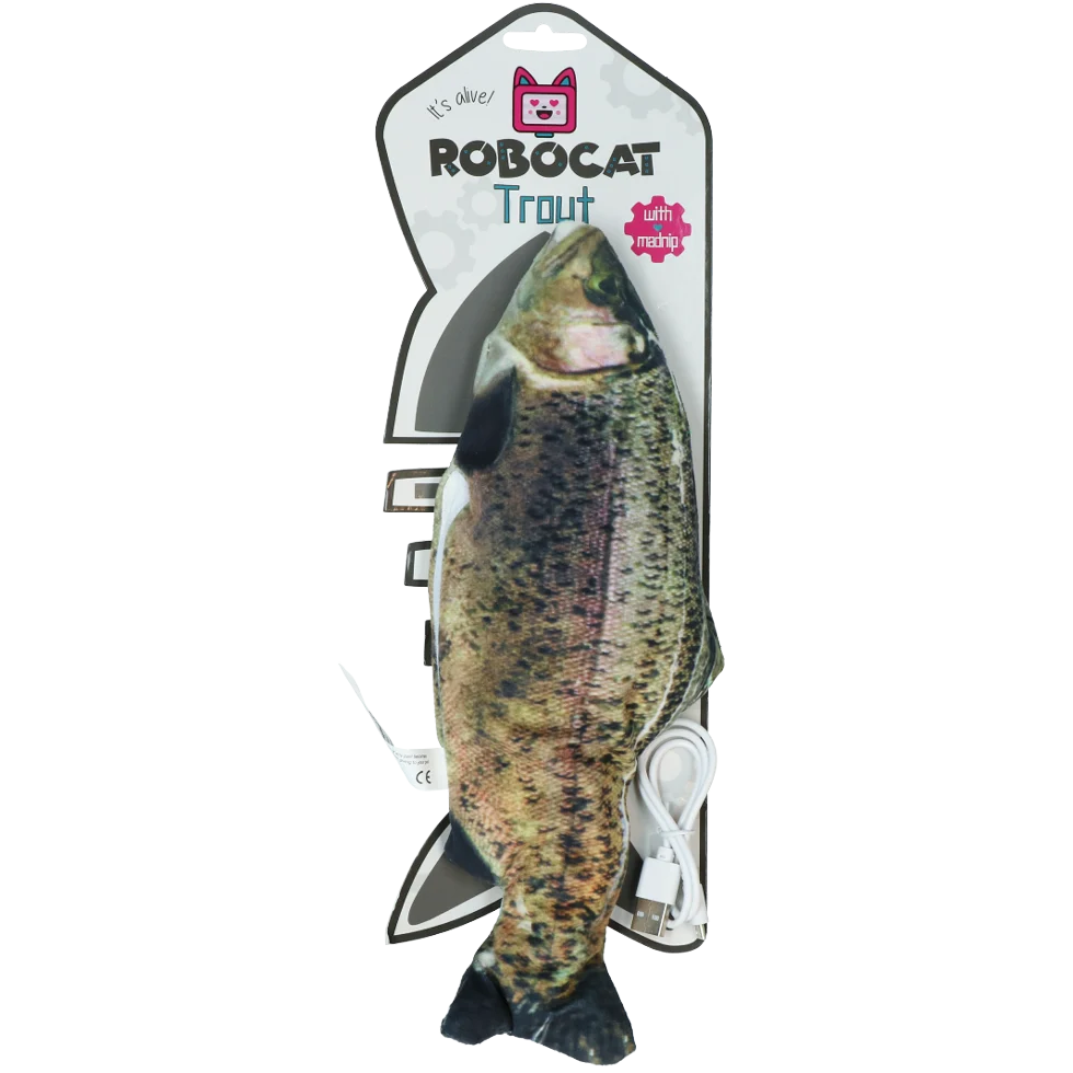 Poisson de jeu animé Truite avec Madnip, 30 cm – Robocat Fish – Image 1