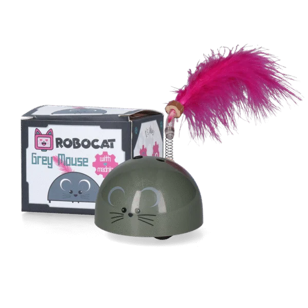 Souris jouet avec capteur de mouvement et Madnip, grise – Robocat Mouse