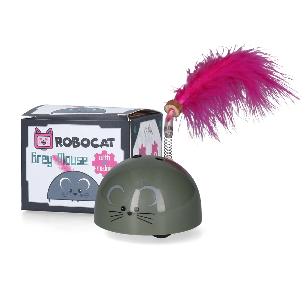 Souris jouet avec capteur de mouvement et Madnip, grise – Robocat Mouse – Image 1