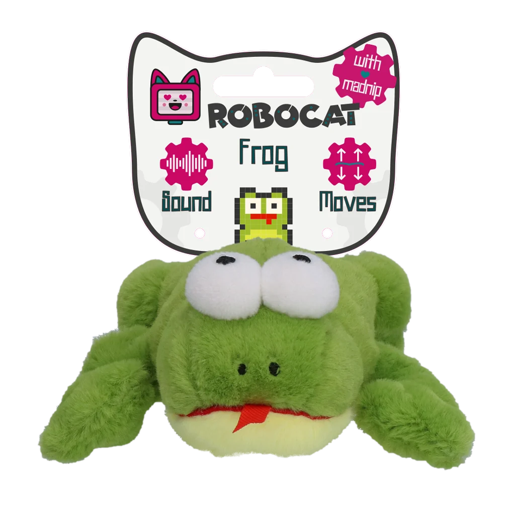 Jouet pour chat interactif avec son et Madnip – Robocat Grenouille – Image 1