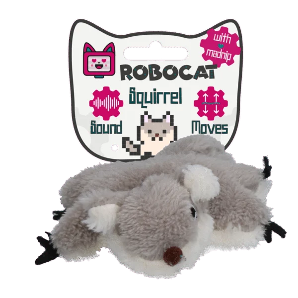 Jouet pour chat interactif avec son et Madnip – Robocat Écureuil