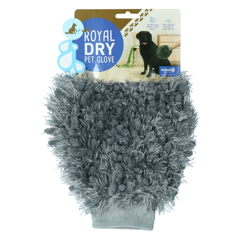 Gant de brossage en microfibre pour chien, 24 x 18 cm – Royal Dry – Image 1