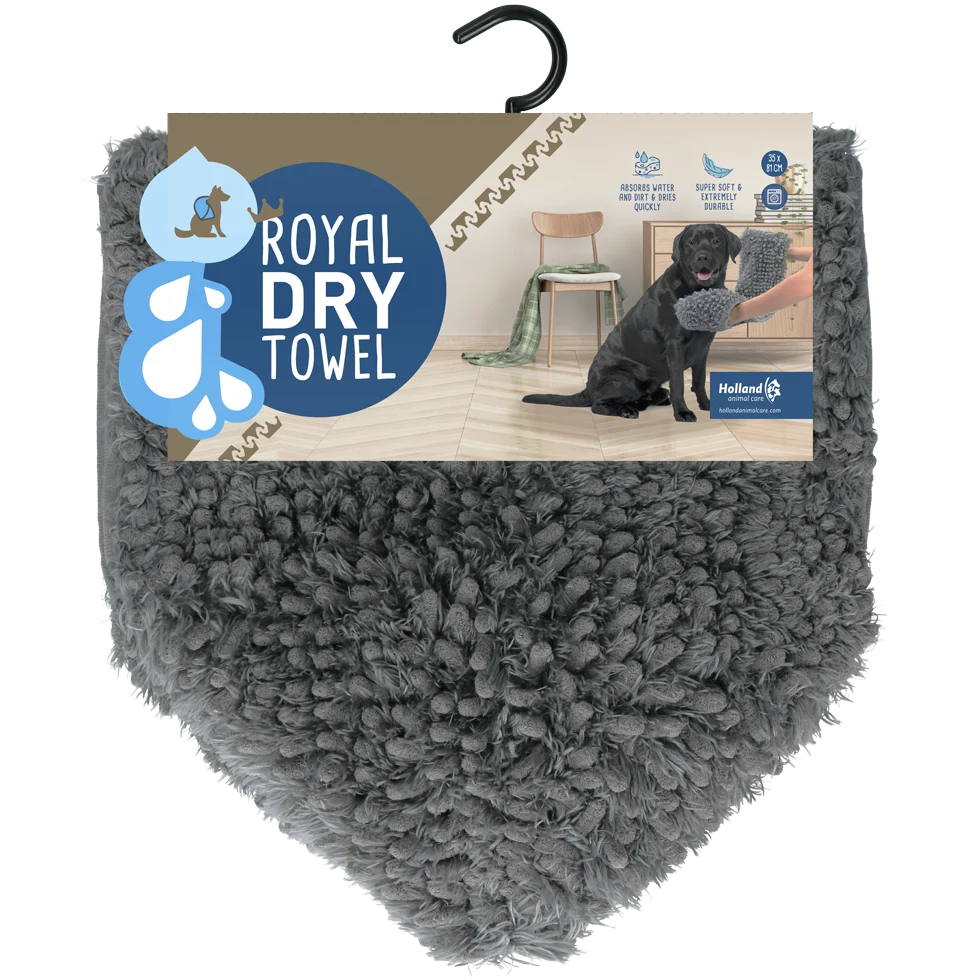 Serviette pour chien en microfibre avec poches pour les mains, 35 x 81 cm – Royal Dry – Image 1
