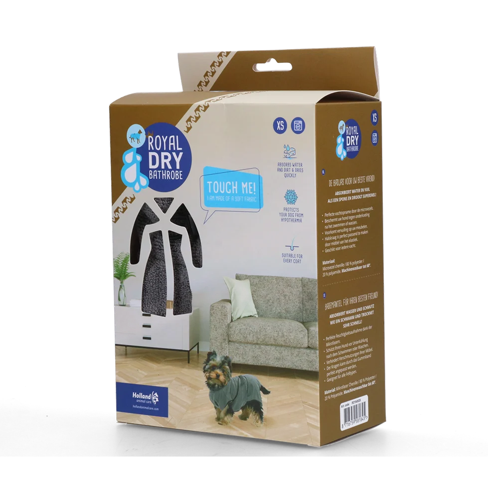 Peignoir pour chien en microfibre XS, longueur de dos de 30 à 35 cm – Royal Dry – Image 1