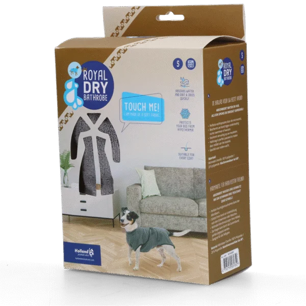 Peignoir pour chien en microfibre S, longueur de dos de 37 à 45 cm – Royal Dry