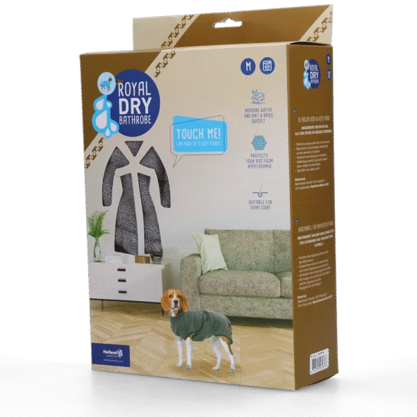 Peignoir pour chien en microfibre M, longueur de dos de 50 à 58 cm – Royal Dry