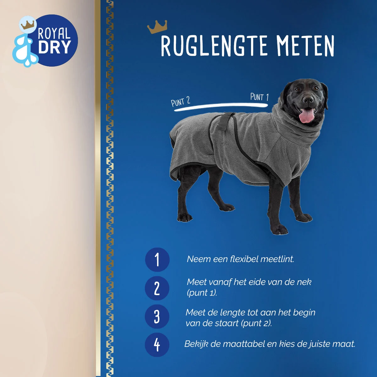 Peignoir pour chien en microfibre M, longueur de dos de 50 à 58 cm – Royal Dry – Image 6
