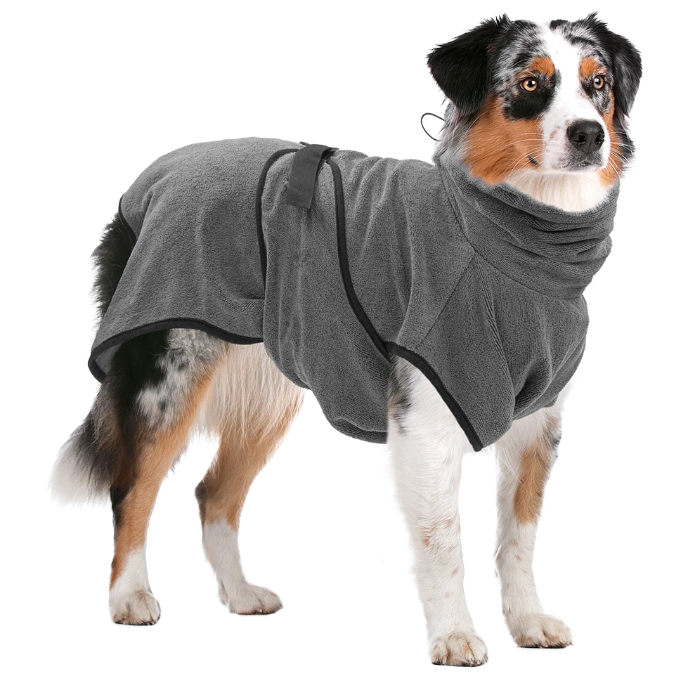 Robe de bain pour chien en microfibre XL, longueur de dos de 70 à 80 cm – Royal Dry – Image 2