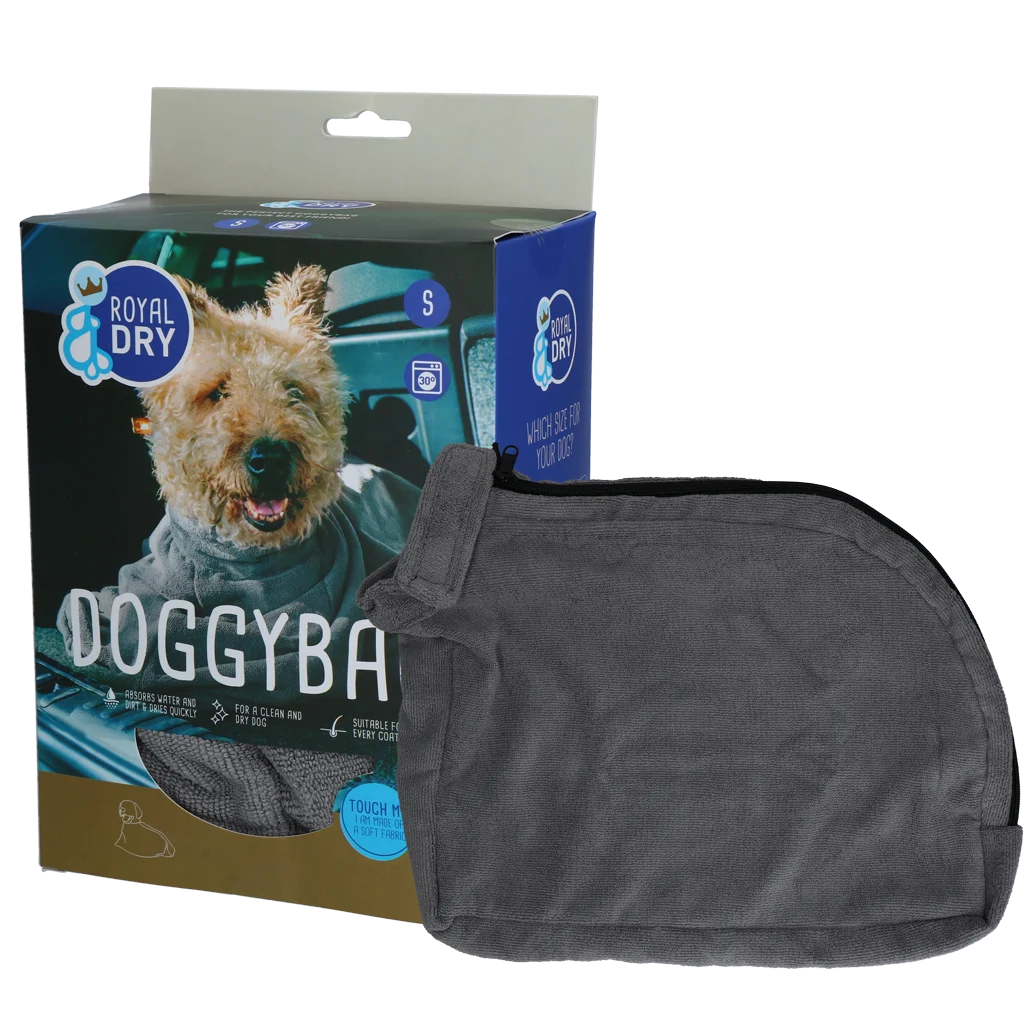 Sac de séchage pour chien en microfibre S, longueur de dos 40 cm – Royal Dry Doggy Bag – Image 1