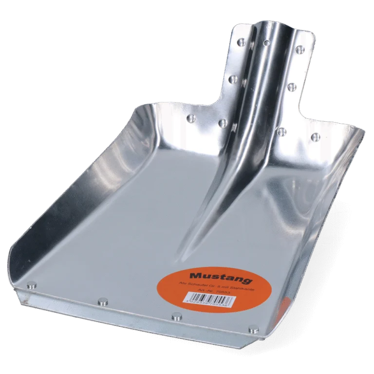 Pelle en aluminium avec bande d’usure en acier, largeur 27 cm, sans manche – Mustang