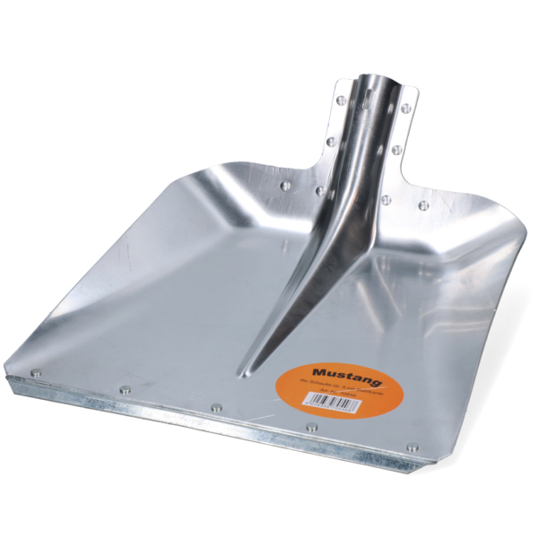 Pelle en aluminium avec bande d’usure en acier, largeur 38 cm, sans manche – Mustang