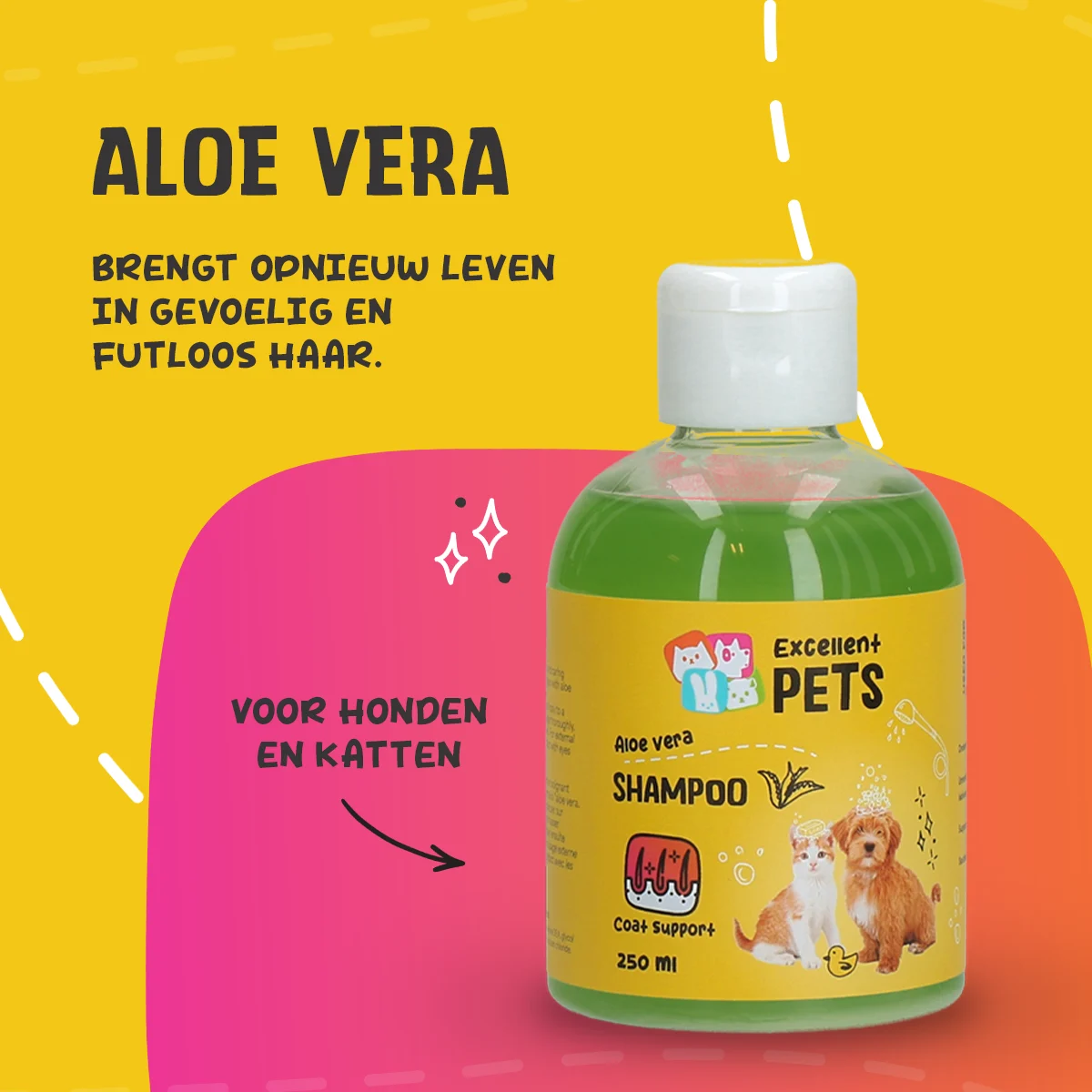 Shampooing pour chien à l’aloe vera pour peau sensible, 250 ml – Excellent Pets Shampoo Aloe Vera – Image 4