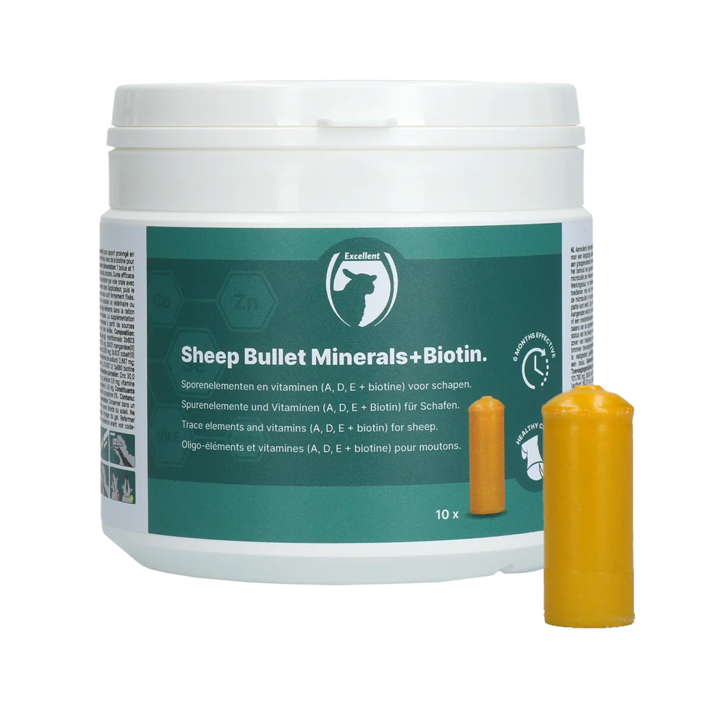 Bolus pour moutons avec biotine, 10 pièces – Excellent Sheep Bullet Minerals + Biotin – Image 1