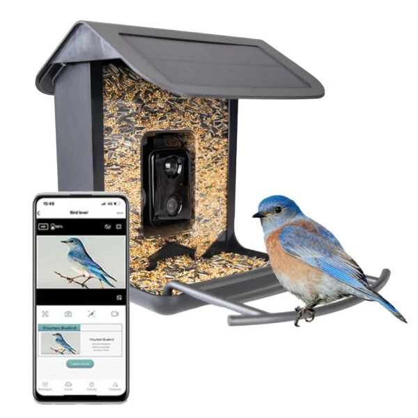 Mangeoire avec caméra et panneau solaire, 1,5 l – Hofman Animal Care AI Bird Feeder